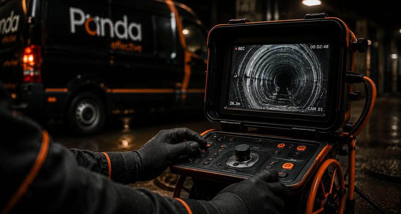 Técnico Panda Effective em instalação industrial de tubagens
